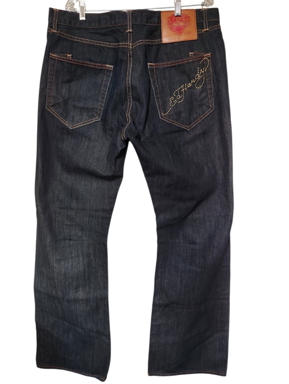 Y2K 2009 Ed Hardy by Christian Audigier Dark Wash Blue Jeans Size 38 x 34 EUC